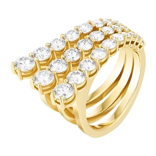 Brass With 18 K Gold AAA Zircon Wings Statement Rings Women Jewelry Punk T Show Designer Club Cocktail Party Japan Korea Fashion