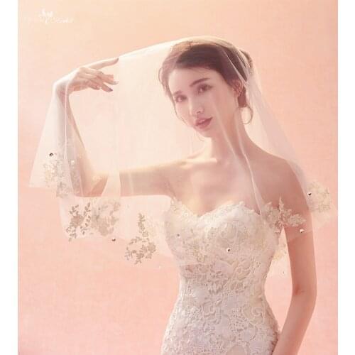 LZP348 Real Bridal Accessories Wedding Veil 1.5 Meters Bridal Veil Champagne Blusher Veil