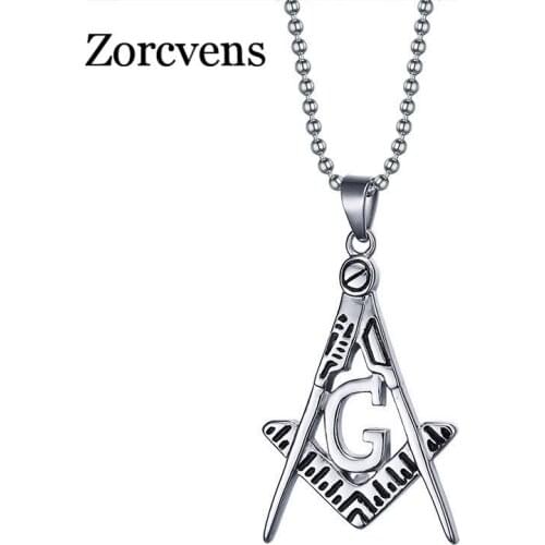 Modyle Fashion Vintage Punk Men Jewelry 316L Stainless Steel Chain Necklaces Pendants Master Masonic Freemason Necklace