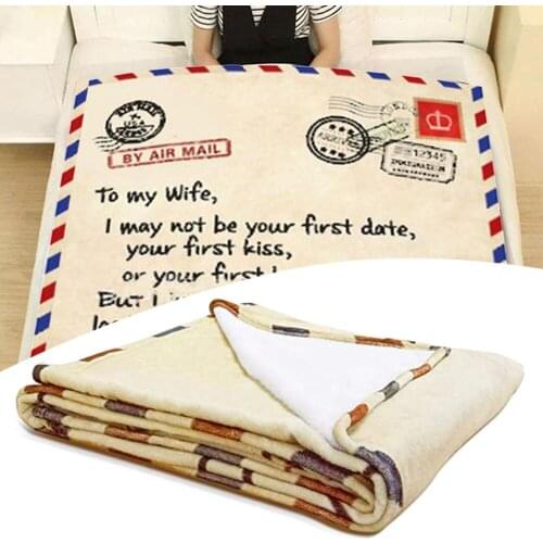 Warm Letter Blanket Bed Sofa Travel Soft Throw Blanket Washable Lunch Break Blanket Home Textiles Positive Encourage Love Gifts