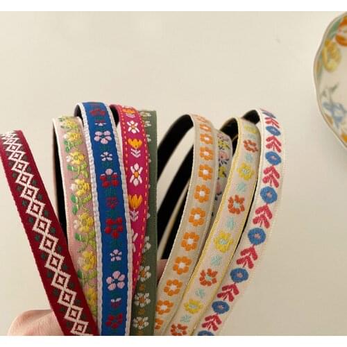 Women Thin Headband New Summer Bohemian Flower Print Cloth Hairbands Fashion Female Hair Hoop Jewelry Gift Hair Accessories