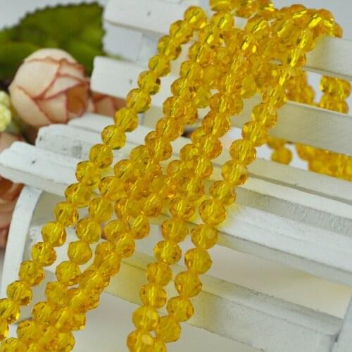 Wholesale 715pcs/lot 8mm Ball Faceted Glass Crystal Round Spacer Beads Yellow Color For Jewelry Making