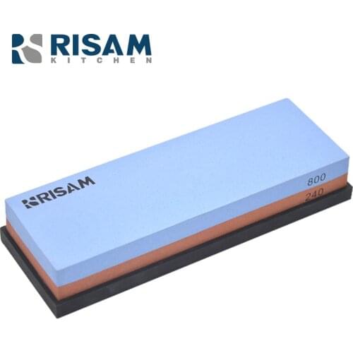 RISAMSHA 240 800 Grit Professional Kitchen Knife Sharpener Stone Double Side White Corundum Whetstone kitchen tools