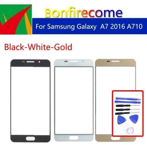 A710 TouchScreen For Samsung Galaxy A7 2016 A710 A710F SM-A710FD SM-A710F/DS Touch Screen Front Glass Panel Outer Glass Lens