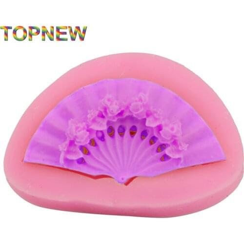 Folding Fan Silicone Soap Mold Fondant Cake Decorating Baking Tools 2276