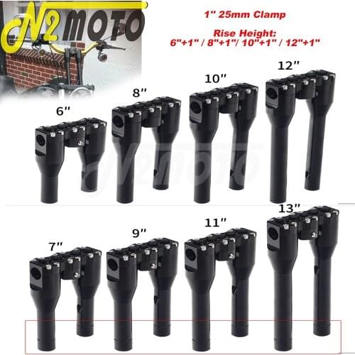 Motorcycle 1inch Column Riser 25mm Bar Upright Rise Hight 6"+1" 8"+1" 10"+1" 12"+1" For Harley Dyna Breakout Sportster Fat Bob