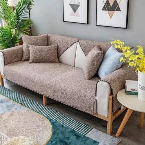 Nordic Style Light Luxury Cotton Linen Sofa Cover Dust Proof Living Room Decoration Tapestry Blanket Multi Use