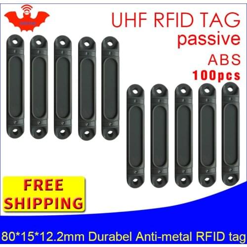 UHF RFID anti-metal tag 915mhz 868mhz Impinj Monza4QT EPCC1G2 6C 80*15*12.2mm durable ABS pallet smart card passive RFID tags