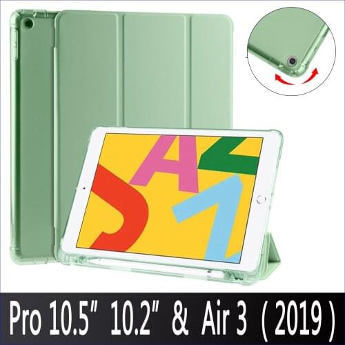 With Pencil Holder Case For iPad New Pro 10.5 Air 3 10.2~2017 2019 PU Leather Smart Cover -A2123 A2152 A2154 A2197 A2198 A2200