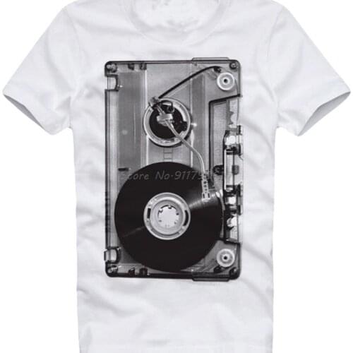 Tape Cassette Vinyl Player 1210 Dj Party Rave Goa Techno T Shirt 4878 Men Cotton Tees Streetwear Harajuku