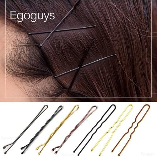 Girls U Shape Hair Clips 5 6CM Women Bobby Pins Metal Hairpins Curly Barrettes Ladies Wavy Gradient Color Hairstyle Accessories
