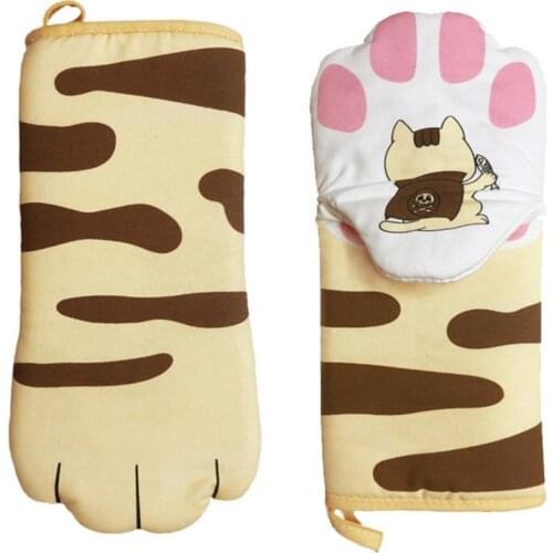 1pcs Oven Cartoon Animal Mitt Heat Insulation Oven Glove Anti-Scald Protection Cotton Glove Perfect For Microwave Oven Baking