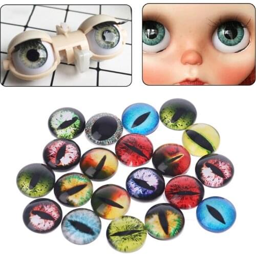 10 Pairs Glass Doll Eyes Animal Handmade 8/12/18mm DIY Crafts Eyeballs For Dinosaur Eye