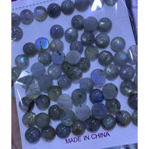 100% Natural Labradorite Bead Cabochon 8mm 10mm 12mm Round Gem Stone Jewelry Cabochon Ring Face,10pcs/lot