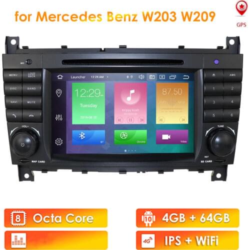 2 Din Android 4GB 64GB PX5 Car AutoRadio DVD for Mercedes Benz W203 C250 2004-2007 W209 CLC500 2008-2010 GPS Navi Player Wifi