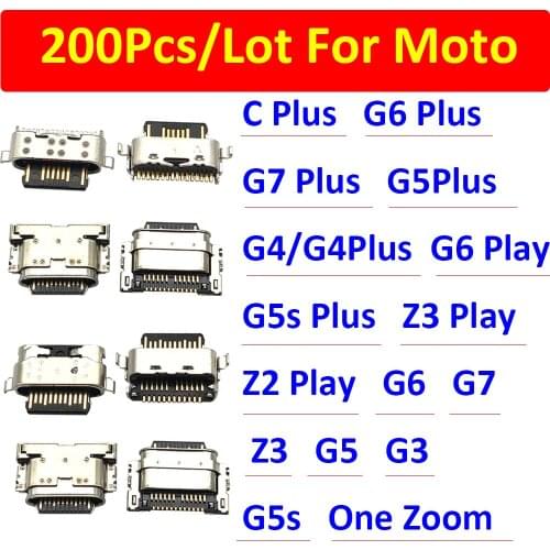 200Pcs For Moto z2 USB Charging Port Dock Connector Jack Socket Plug For Motorola Moto G3 G4 G5 G5S G6 G7 Plus Z3 Play One Zoom
