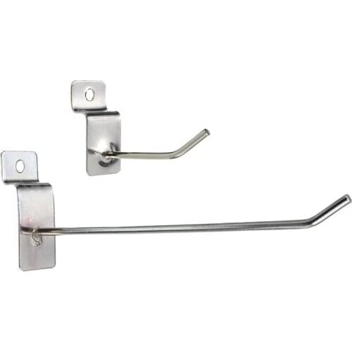 50 Pcs Slatwall Single Hook Pin Shop Display Fitting Prong Hanger, 25 Pcs 50mm & 25 Pcs 150mm
