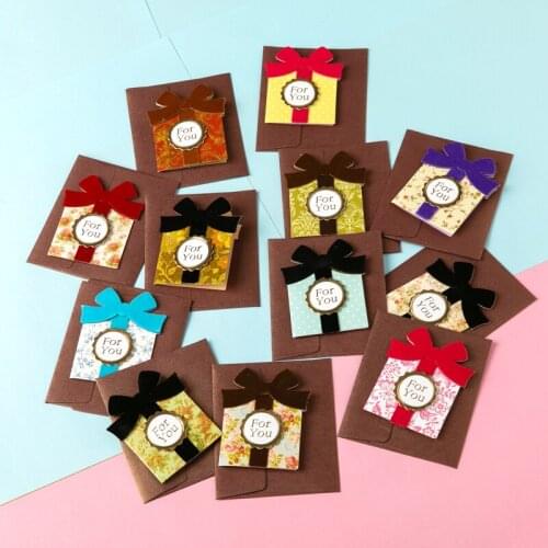 Vintage flower mini cards birthday greeting message for you gift cards