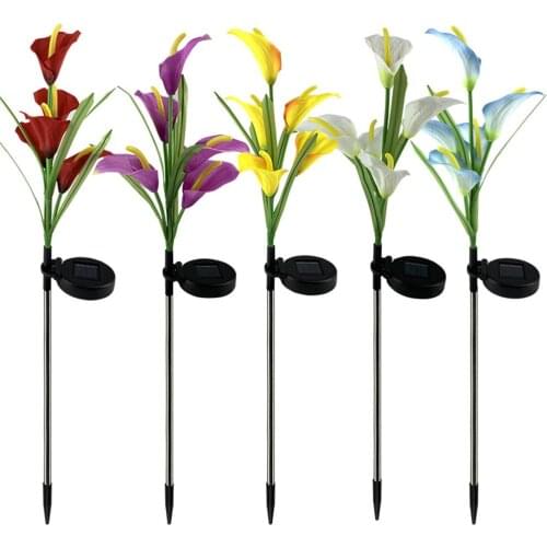 7 Color Change Lawn Light Solar Flowers Landscape Light Solar Calla Lily LED Lights Waterproof Garden Multi-Color