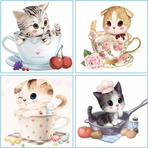 Diy 5D Diamond Painting Animal Diamond Mosaic Cross Stitch Kit Cartoon Cat Diamonds Embroidery Square Drill Home Decoration