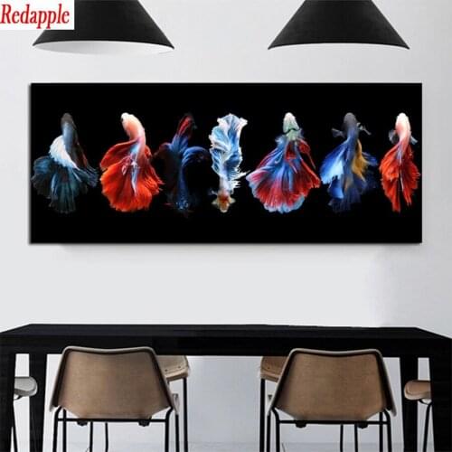 Diamond Painting Modern art, colorful goldfish Cross Stitch Diamond Mosaic Picture Of Embroidery crystal Beaded Handicraft