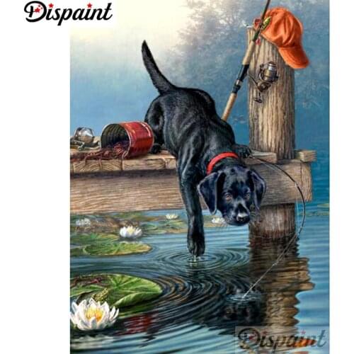 Dispaint Full Square/Round Drill 5D DIY Diamond Painting "Animal dog scenery" Embroidery Cross Stitch 5D Home Decor A11380