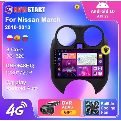 Car Radio For Nissan March 2010 2011 2012 2013 Multimedia Video CarPlay Android 10 4G WIFI Navigation GPS 2 din No DVD Player