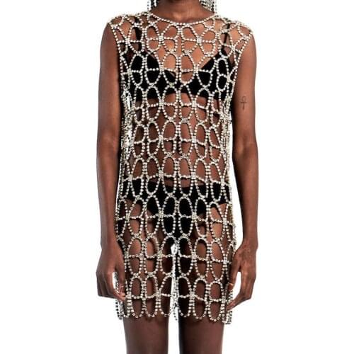 Fashion Exaggerated Rhinestone Butterfly One-Piece Clothes Sexy Nightclub Stage Performance Body Chain Jewelry Accessories