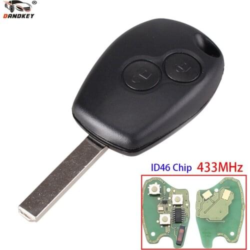 Dandkey ASK 433MHz PCF7947 Chip 2B Remote Control Key Cover Case For Renault Duster Modus Clio 3 Twingo DACIA Logan Sandero