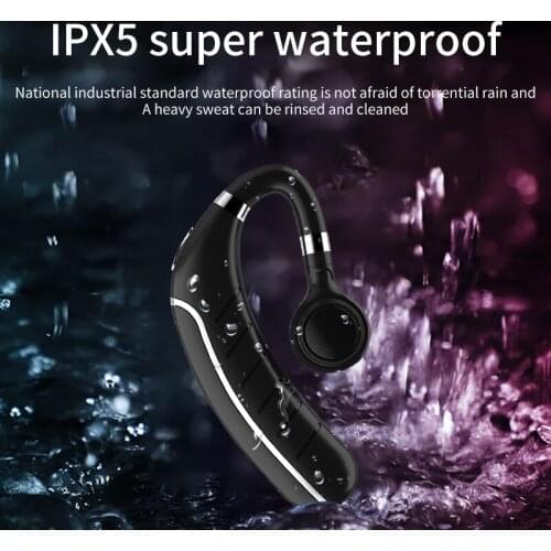 FC1 Single Wireless Earphone Headphones Ear Hook with Volume Control Stereo Bluetooth 5.0 Headset for Android IOS