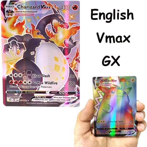 Pokemon V VMAX GX Holographic Cards Display English Version Pokemon Shining Cards Playing Game Collection Kids Toy