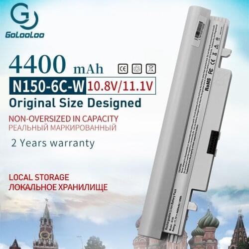 Golooloo 10.8V 4400mAh New Laptop Battery for SAMSUNG N143 N145 N148 N150 N250 N250P N260 N260P 6Cells White Plus