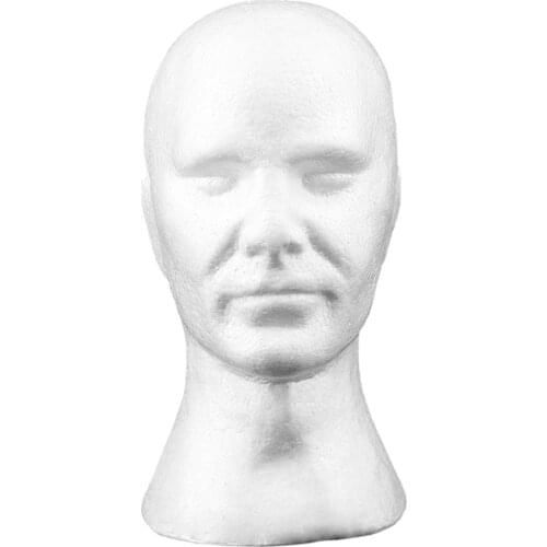 Creative Men Male Smooth Mannequin Head Model Wig Hat Glasses Caps Display Bubble Mannequin Head With Ears