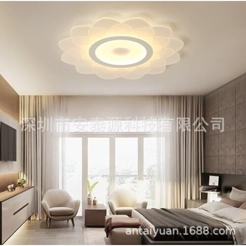 Lotus flower crystal light living room bedroom cafe hotel hallway lamp LED ceiling lamp Ceiling Ligting E27 led ceiling lamps
