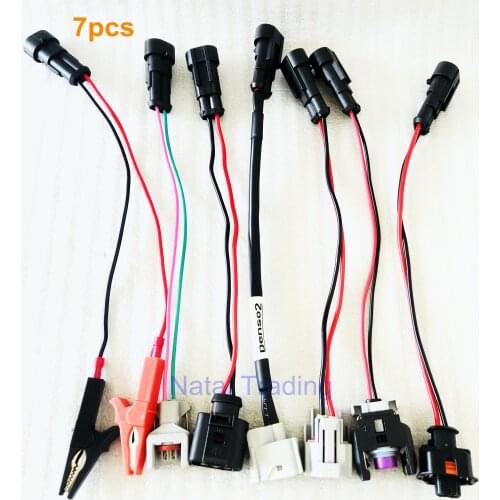 7pcs Common Rail Injector Tester Cables for Bosch Denso Delphi Siemens Diesel Nozzle Adapter Plug