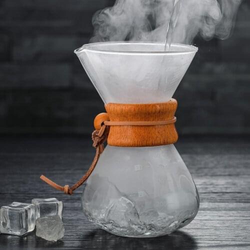 Resistant Glass Borosilicate glass POT Coffee Maker Coffee Pot Espresso Coffe Machine With Stainless Steel Filter Pot