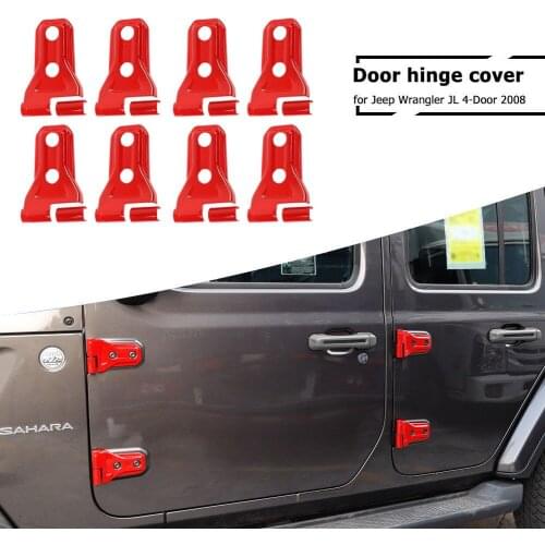 Red Door Hinge Trim Cover for 2018 for Jeep Wrangler JL 4-Door Accessories Pack of 8