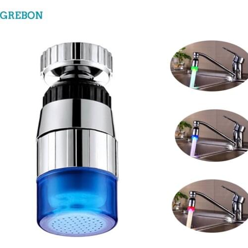 Creative kitchen faucet sprayer led water faucet colorful chang glow nozzle for water tap bathroom faucet filter glow tap head