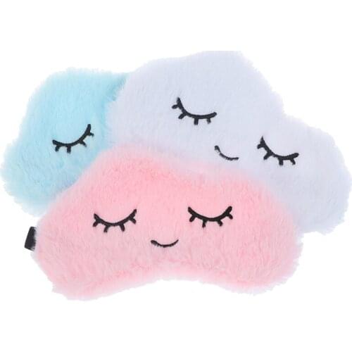 Cute Eye Mask Plush Eye Cover Sleeping Mask Kids Sleeping Mask Eyepatch Cartoon Travel Rest Eye Band Blindfold Sleep Aid Eyemask