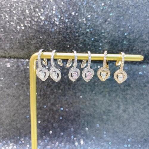 Trendy Spring Cut Water Drop Clip Earrings For Women Wedding Party Cubic Zirconia Earring Jewelry Addiction