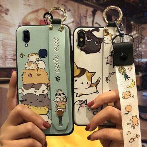 Back Cover Soft Phone Case For VIVO V9/Y85 Cover Original Wrist Strap Shockproof Dirt-resistant
