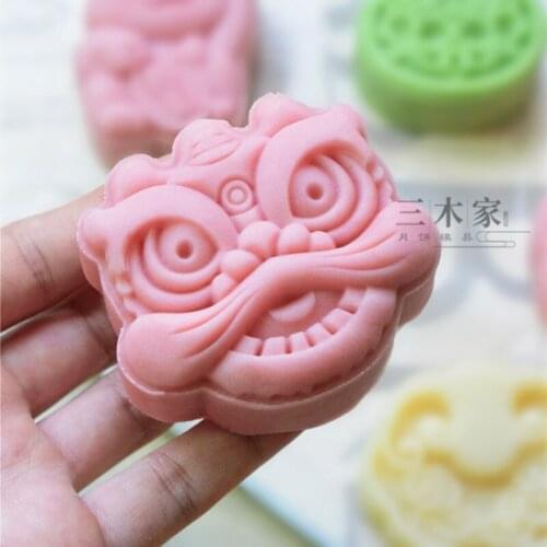 DIY Handmade New Mid-Autumn Festival Mooncake Mold Pastry Chinese Style Lion Dance 75g 3D Press 150g
