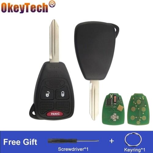 OkeyTech 2+1 Buttons Remote Control Car Key For Chrysler Dodge Caliber Jeep Patriot Pacifica Liberty 315Mhz ID46 PCF7941 Chip