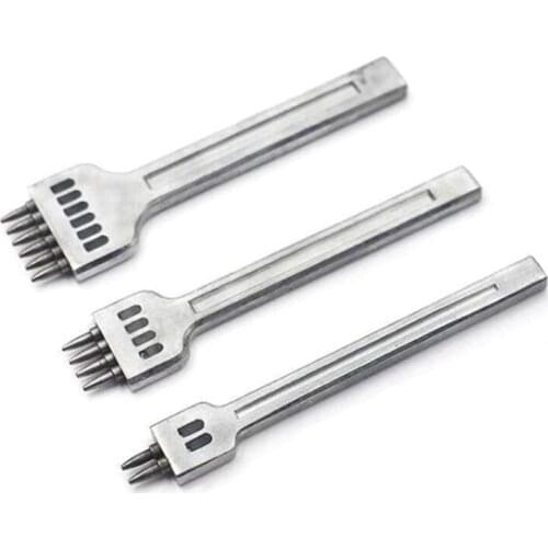 Leather Craft Round Hole Pricking Iron Chisel Head Removable Stitching Punch Chisel Tool/Set