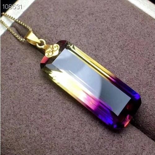 Best Valentines Day Present Real natural Luxury Ametrine pendant 925 sterling silver Necklace