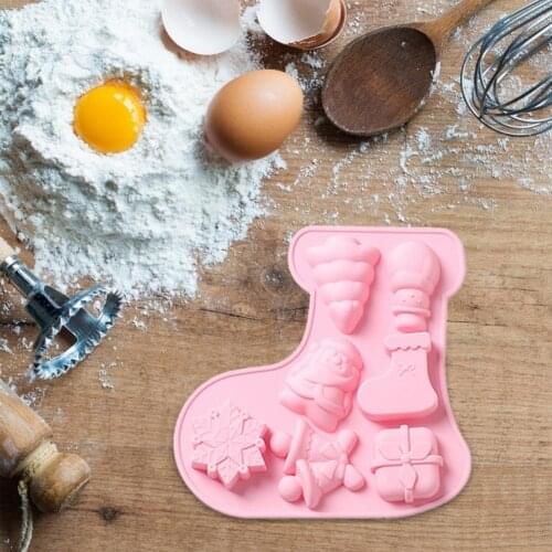 Wholesale Christmas Pattern Silicone Mold Chocolate Cake Mold Baking Non-stick And Heat-resistant Kitchen Handmade Tools
