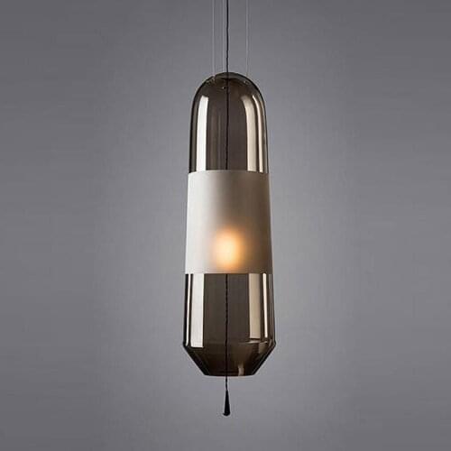 Nordic simple restaurant glass single head chandelier bedroom bedside lamp designer art model room pendant Chandelier