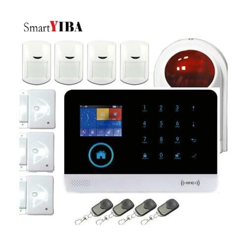SmartYIBA Wireless wifi GSM Alarm Systems Android IOS APP Alarms Home Security System free shipping