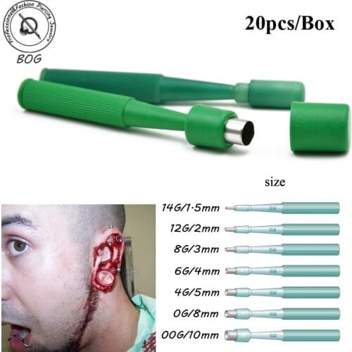 BOG-Lot 20 Pcs Sterilized Disposable Biopsy Dermal Punch Punches Body Piercing Tool Professional Dermal Punch for Skin Piercing