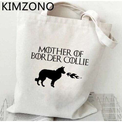 Border Collie shopping bag reusable bolso shopper shopping bag shoping reciclaje fabric sac cabas sacolas